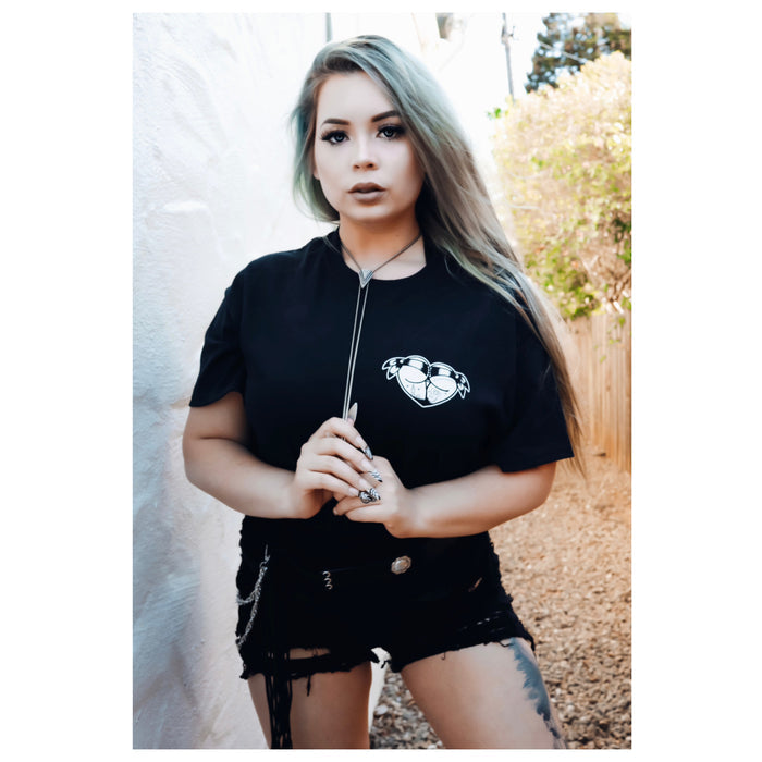 American traditional tattoo flash Booty Heart pinup tee.