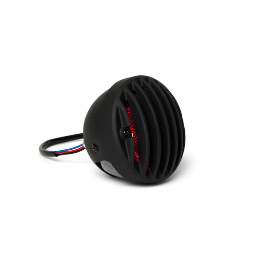 Motorcycle Tail Light - Satin Black Finned LED 12V