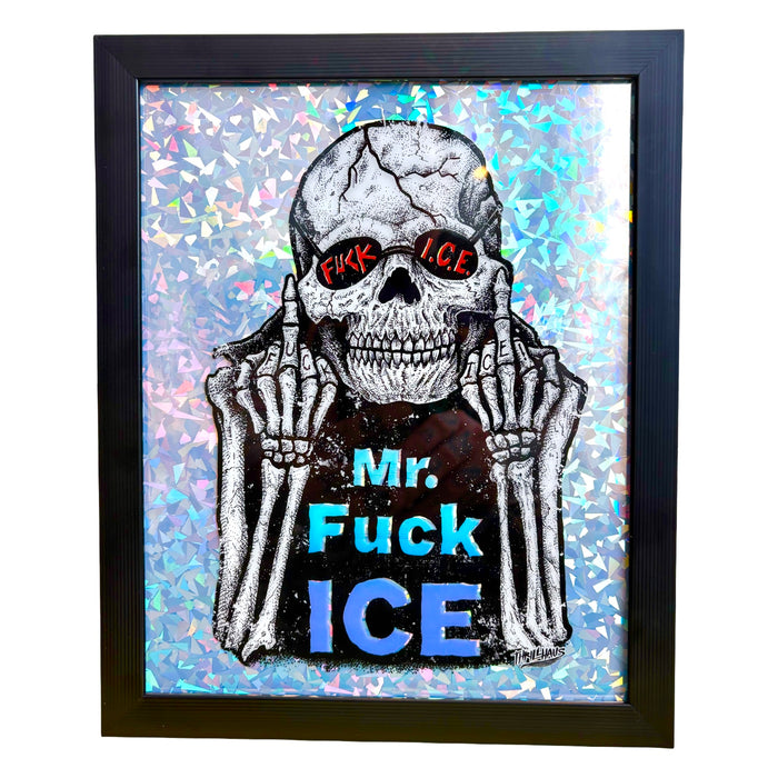 Mr. Fuck ICE Framed Holographic Print