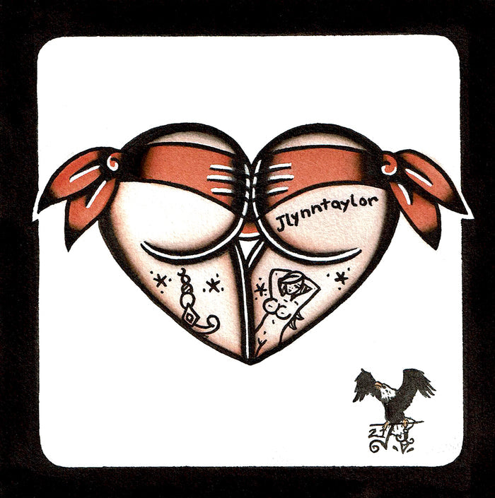 Orange Scrunch Butt Heart Original Painting