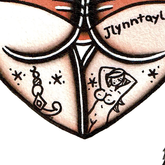 Orange Scrunch Butt Heart Original Painting