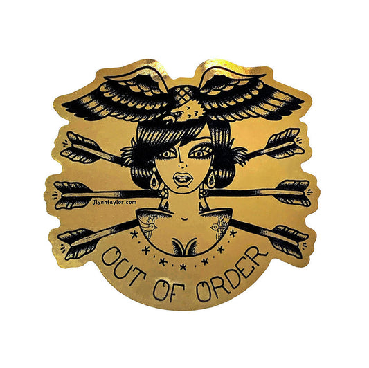 Out Of Order Gold Foil Sticker