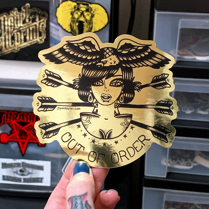 Out Of Order Gold Foil Sticker