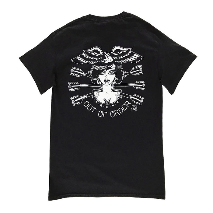 Tattoo style eagle lady head tee shirt.