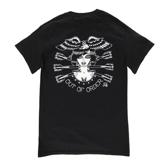 Tattoo style eagle lady head tee shirt.