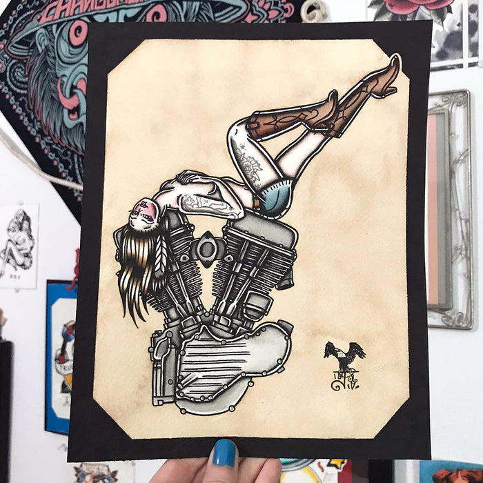 Panhead Engine Pinup Print