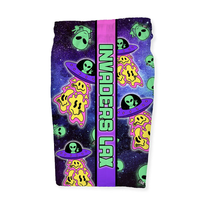 Peace and Alien Invaders Lacrosse Shorts side view