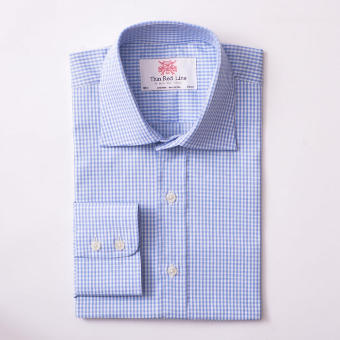Pencil Check White Sky Formal Shirt
