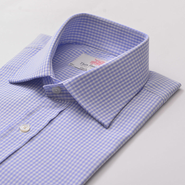 Pencil Check White Sky Formal Shirt