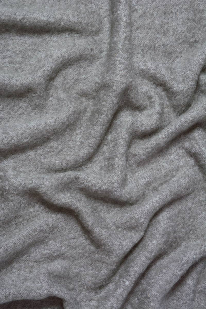 Pewter Grey Mohair Throw Blanket