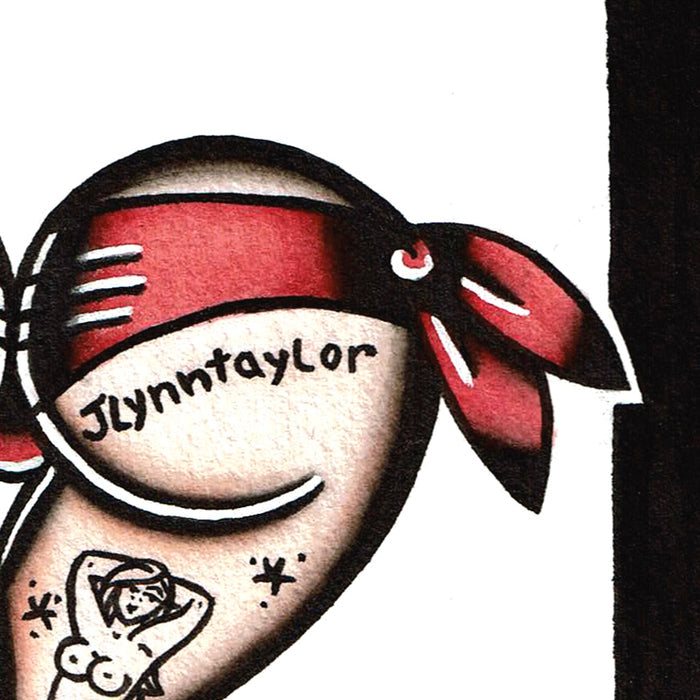 Pink Scrunch Butt Heart Original Painting