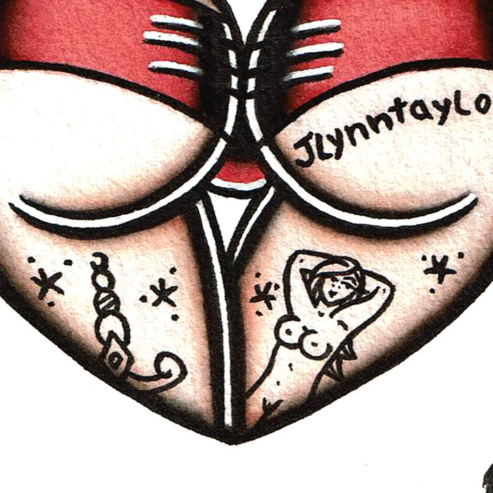 Pink Scrunch Butt Heart Original Painting