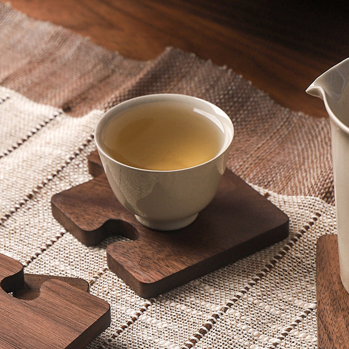 PrestigeCraft™ Equisite Walnut Puzzle Coaster Set