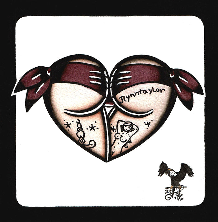Purple Scrunch Butt Heart Original Painting