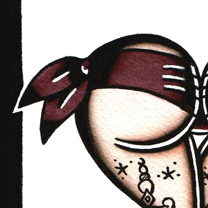 Purple Scrunch Butt Heart Original Painting
