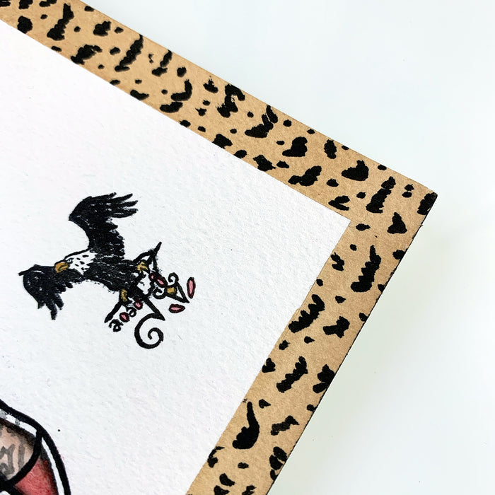 American traditional tattoo flash sexy pussycat pinup spitshade painting.