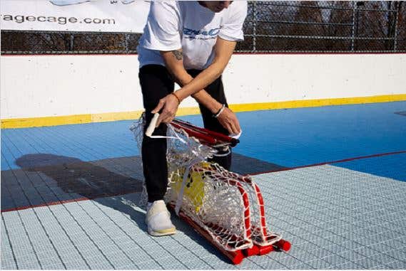 rage cage folding the b200 hockey net