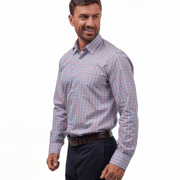 Rainbow Check Burgundy Casual Fit Shirt