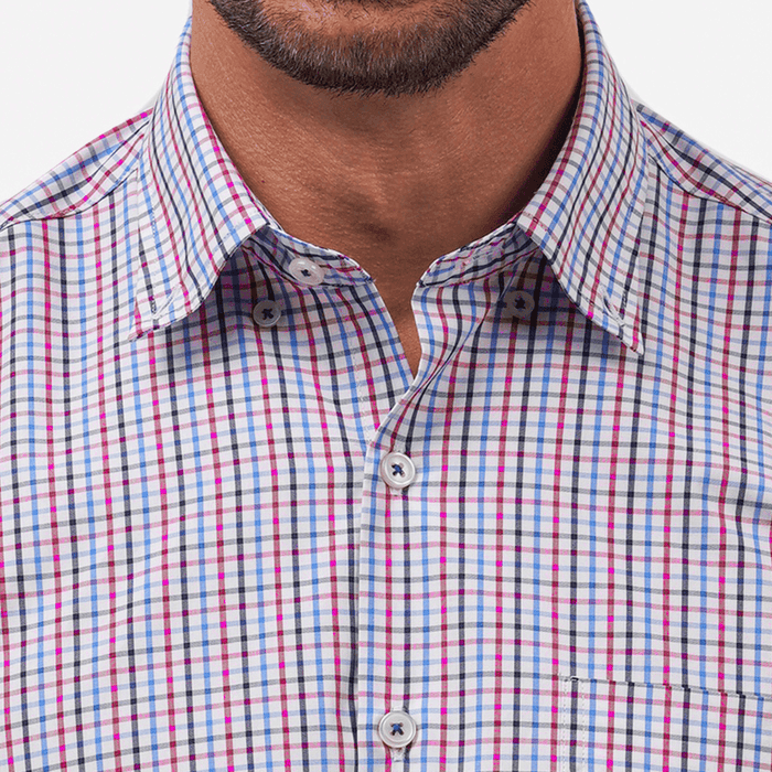 Rainbow Check Burgundy Casual Fit Shirt