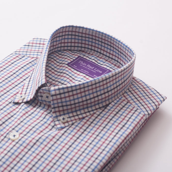 Rainbow Check Burgundy Casual Fit Shirt