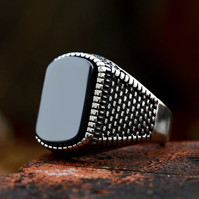 Raven Midnight Steel Ring