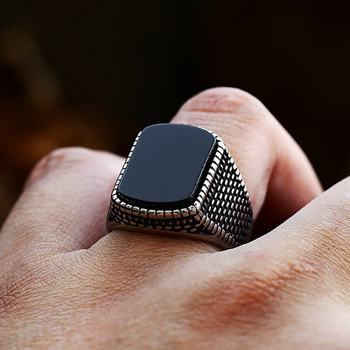 Raven Midnight Steel Ring
