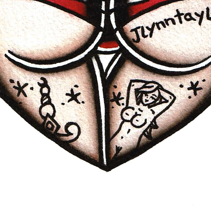 Red Scrunch Butt Heart Original Painting
