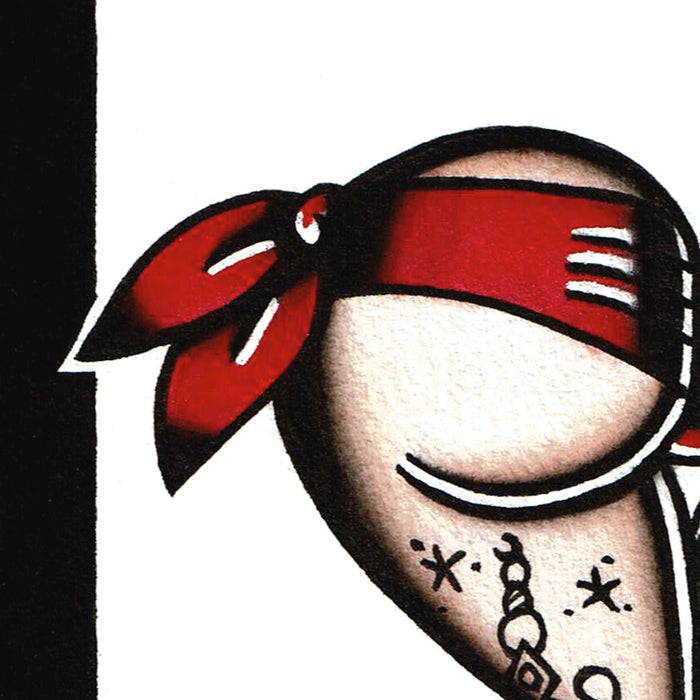 Red Scrunch Butt Heart Original Painting