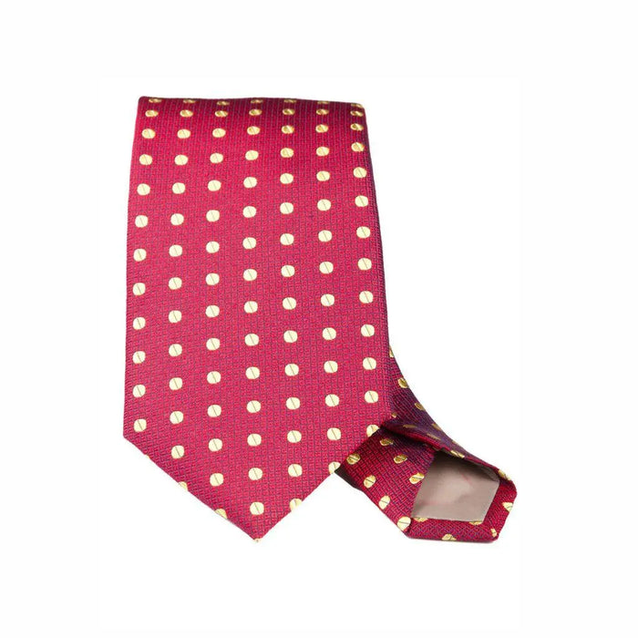 Red with yellow bean woven silk tie - Thin Red Line