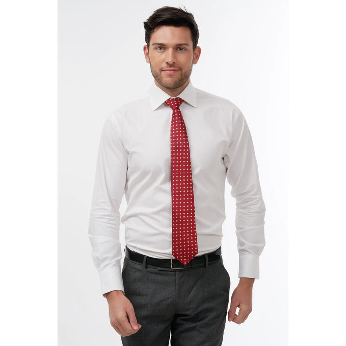 Red with yellow bean woven silk tie - Thin Red Line