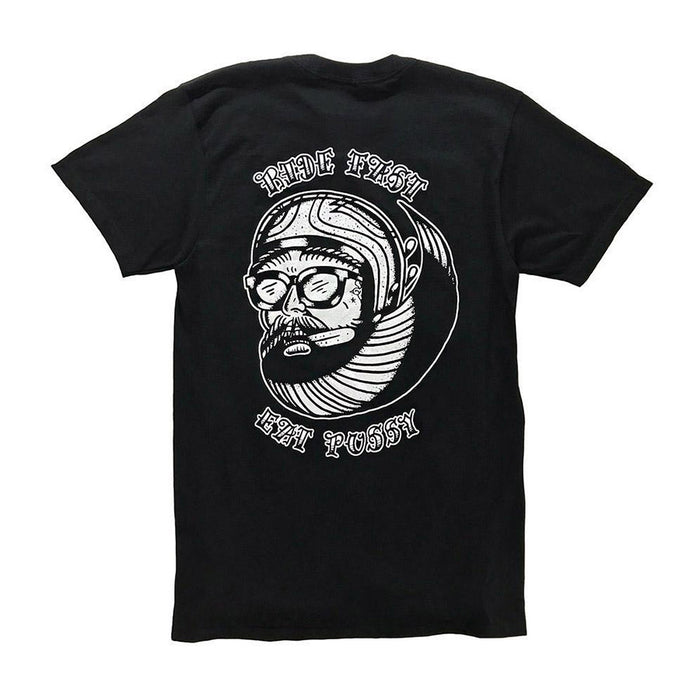 American Traditional tattoo flash Ride Fast Eat Pussy Biker Head T Shirt.