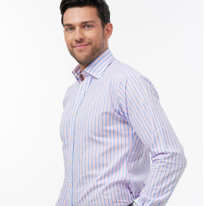Riviera Stripe Sky & Pink Formal Shirt