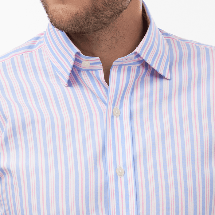 Riviera Stripe Sky & Pink Formal Shirt - Thin Red Line