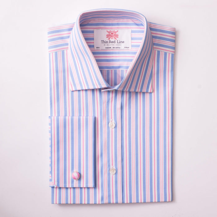 Riviera Stripe Sky & Pink Formal Shirt - Thin Red Line