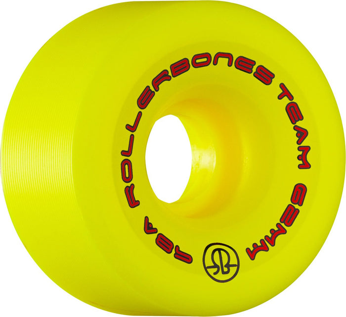 Rollerbones Team Logo 62mm Yellow Roller Skate Wheels