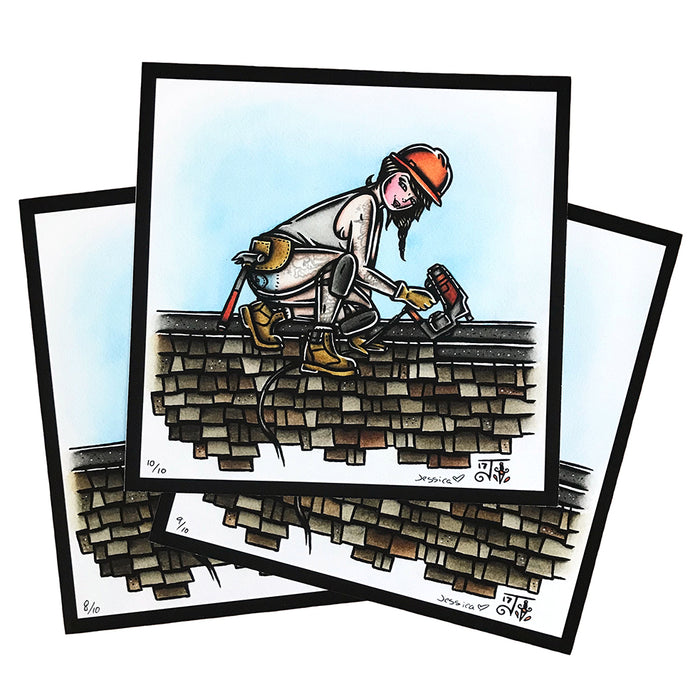 Roofer Pinup Print