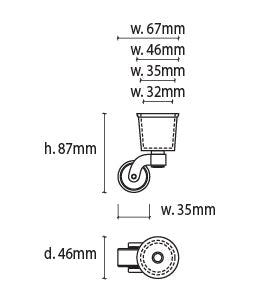 35mm round brass caster wheels for furniture
