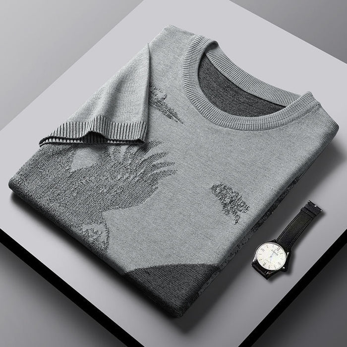 Russel-Etrou Artistic Knitted Graphic Shirt