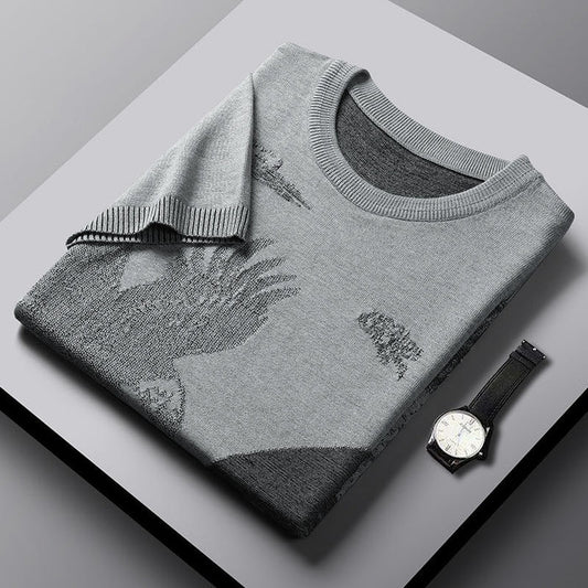 Russel-Etrou Artistic Knitted Graphic Shirt