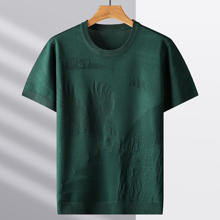 Russel-Etrou Artistic Knitted Graphic Shirt
