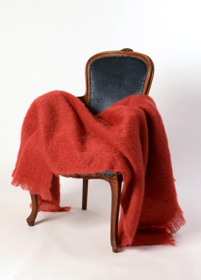 Mohair Throw Australia Russet Terracotta Red