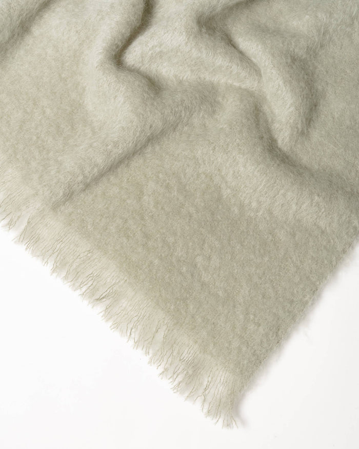 Sage green mohair chair throw New Zealand made