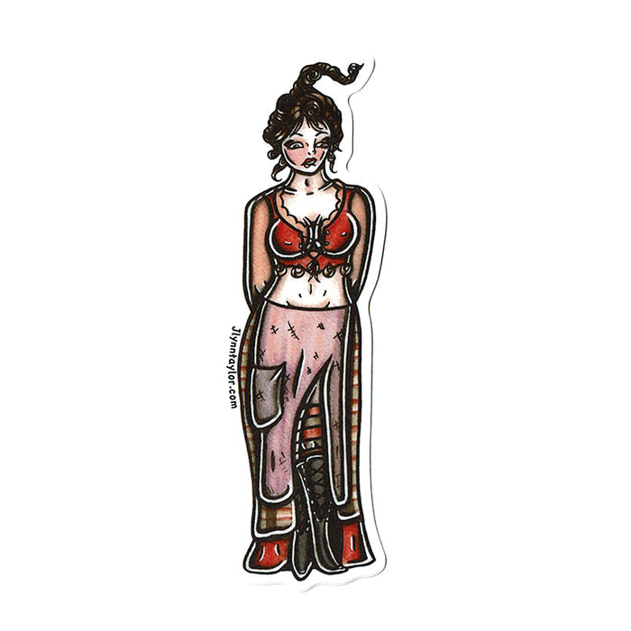 American traditional tattoo flash Sanderson Sisters Pinup watercolor Sticker Set.