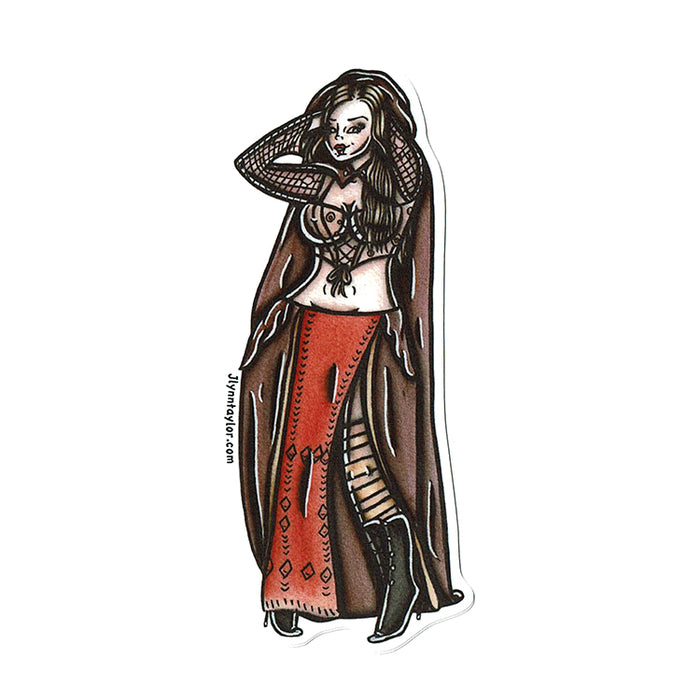 American traditional tattoo flash Sanderson Sisters Pinup watercolor Sticker Set.