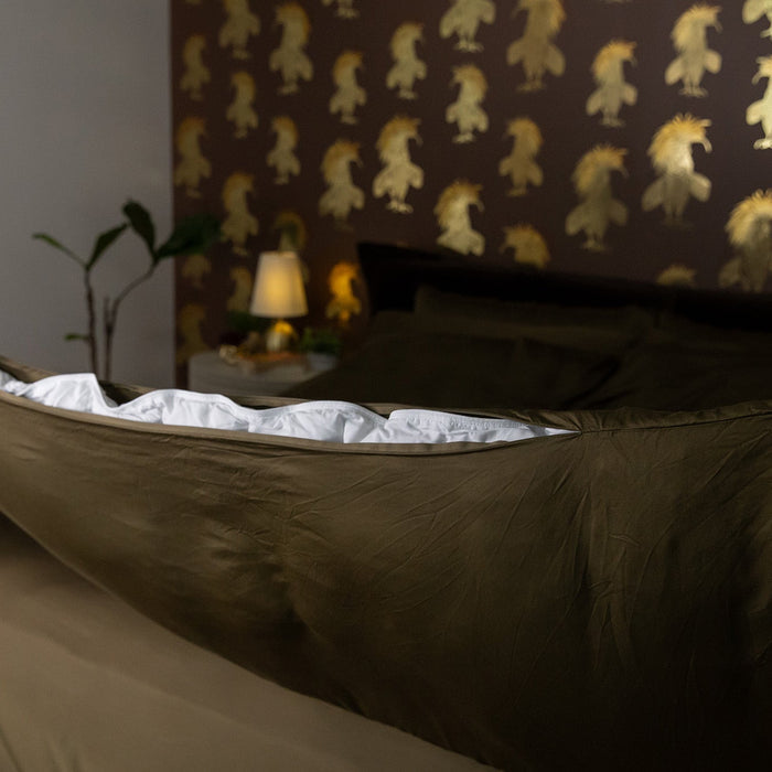 Sateen Duvet Cover in Forest Green