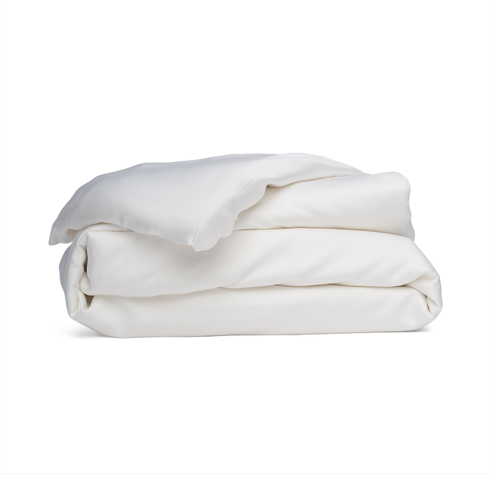Sateen Duvet Cover in Ivory White