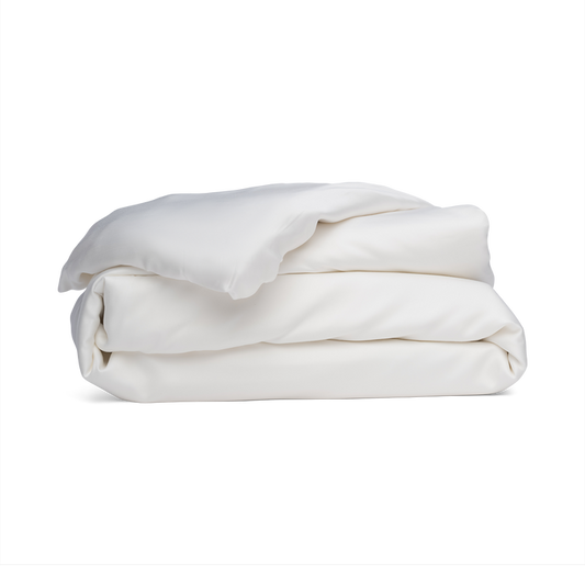 Sateen Duvet Cover in Ivory White