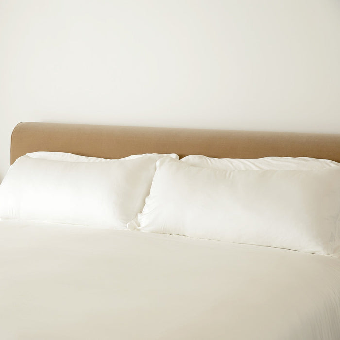 Sateen Sham Set in Ivory White