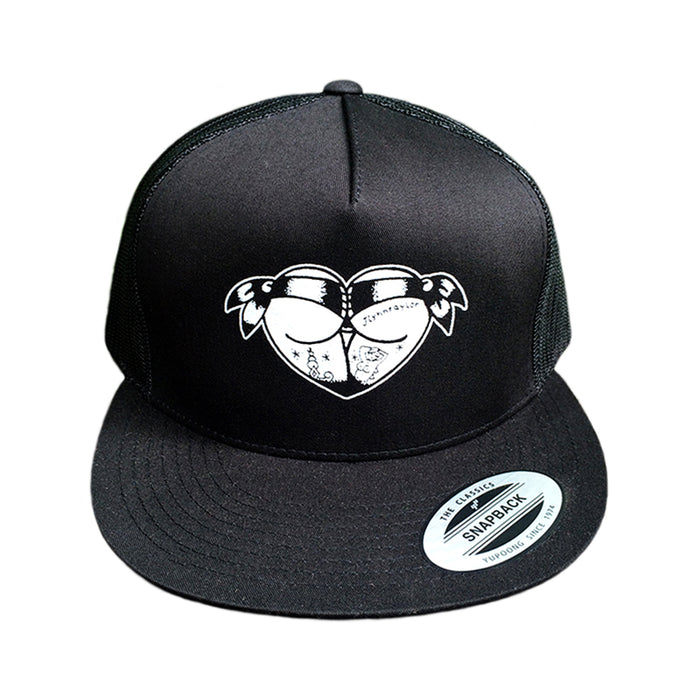 American traditional tattoo flash stipple scrunch butt bikini butt heart mesh snapback hat.