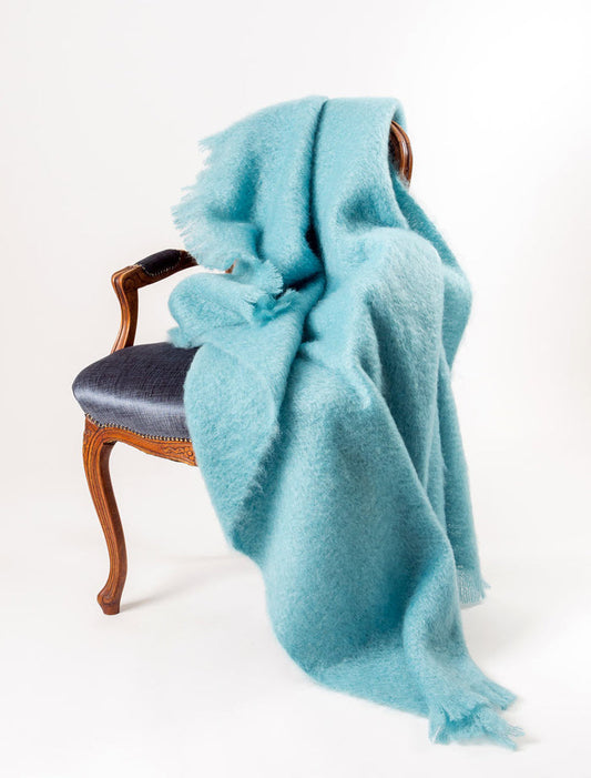 Mohair Chair Throw NZ Sea Spray